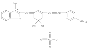 Benzothiazolium, 2-[[3-[2-[4-(dimethylamino)phenyl]ethenyl]-5,5-dimethyl-2-cyclohexen-1-ylidene]methyl]-3-methyl-, perchlorate (1:1)